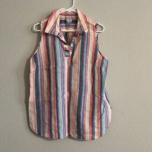 Chico’s Linen Striped Tank Size 12-14 Petite